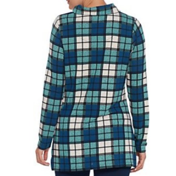 Denim & Co Printed Brushed Heavenly Jersey Cowl Neck Tunic  9568 - Picture 3 of 3